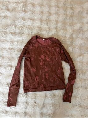 lululemon athletica Long Sleeve Top in Burnt Rose and Deep Rose